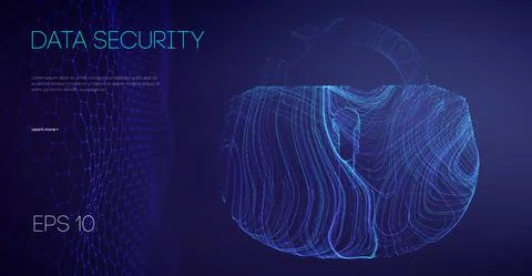 Data Security Binary Lock. Encryption code computer firewall concept. Alarm Stock Illustration