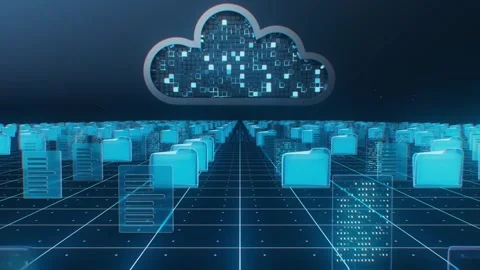 Data Security Blue Cloud Data 库存影片 318941091