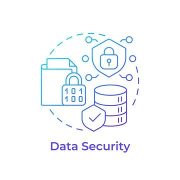 Data security blue gradient concept icon Illustrazione stock