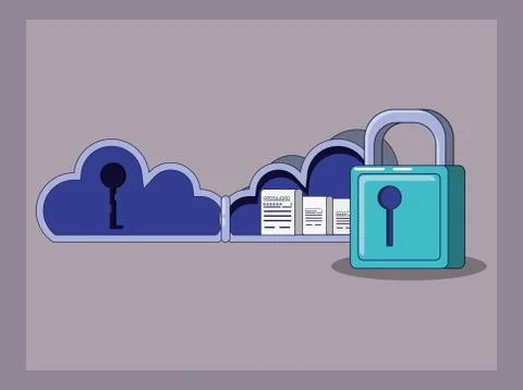 Data security with cloud computing Stock Illustration