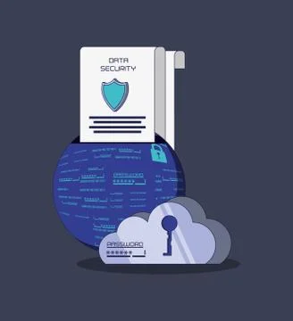 Data security with cloud computing Stock Illustration