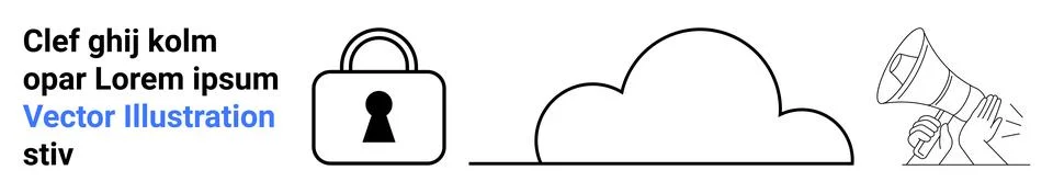 Data security, cloud storage, encrypted communication, protection, cybersecur Stock Illustration