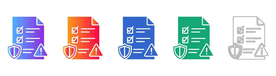 Data Security Compliance Audit Icons Stockillustratie