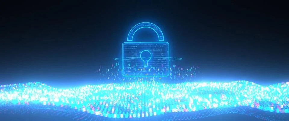Data Security Concept - 3D illustration. 3D illustration with a security l... Stock Photos