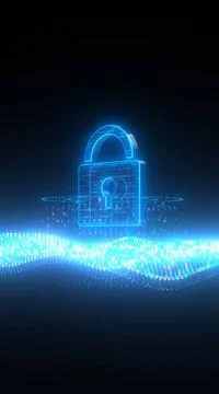 Data Security Concept - 3D illustration. Vertical 3D illustration with a s... Stock Photos