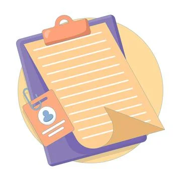 Data security concept, clipboard with documents. personal data permission. Stock Illustration