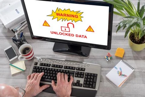 Data security concept on a computer Stock Photos