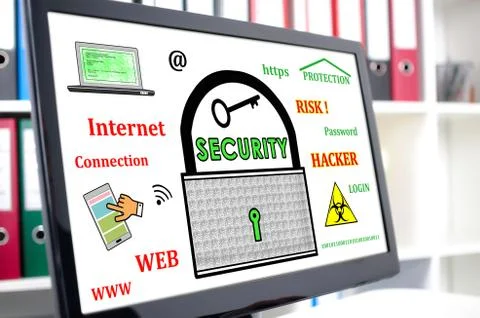Data security concept on a computer screen Foto stock