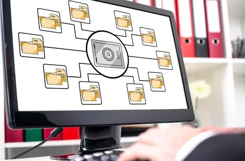 Data security concept on a computer screen Foto stock