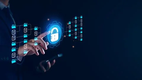Data security concept, Concerns over data privacy and cybersecurity will co.. Stock Photos