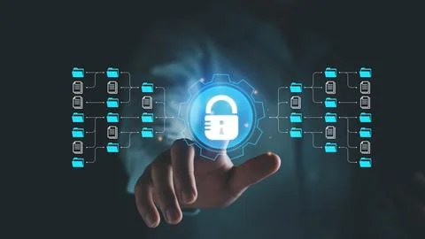 Data security concept, Concerns over data privacy and cybersecurity will cont Stock Photos