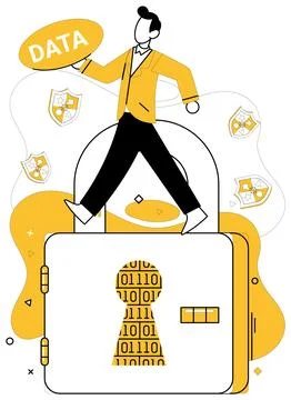 Data security. The concept data security is cornerstone trustworthy business Stock Illustration