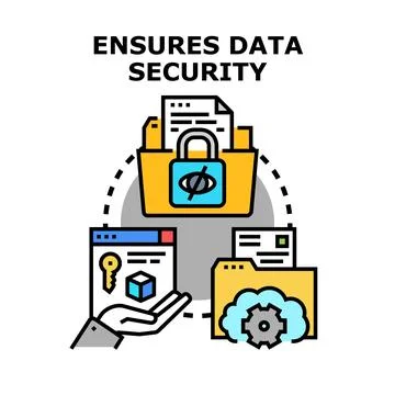 Data security concept ensuring protected information storage Stockillustratie