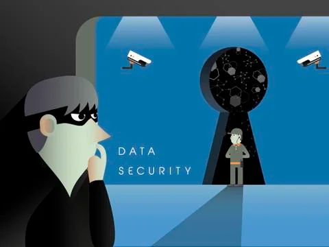 Data security concept in flat design Stock Illustration