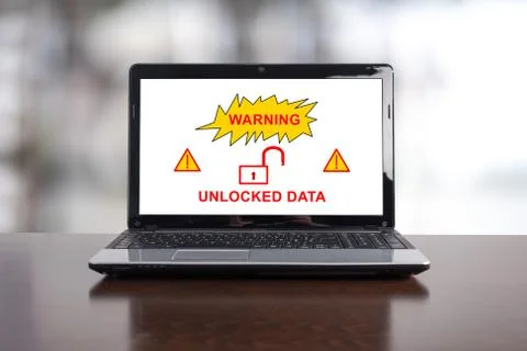 Data security concept on a laptop 스톡 사진