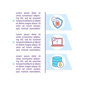 Data security concept line icons with text Stock Illustration