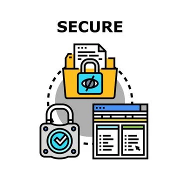 Data security concept showing protected information and safe access Stock Illustration