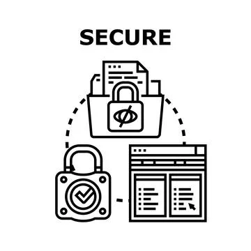 Data security concept showing protected information and safe access Stock Illustration