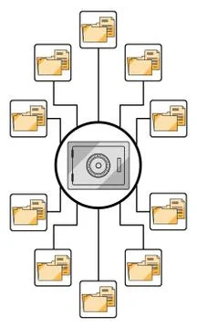 Data security concept on white background Illustrazione stock