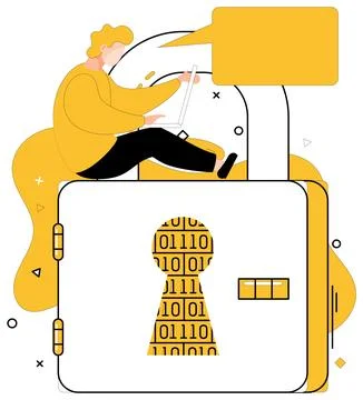 Data security. Confidence in business thrives when data security is top pri.. Illustrazione stock