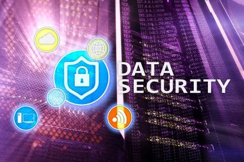 Data security, cyber crime prevention, Digital information protection. Lock i Stock Illustration
