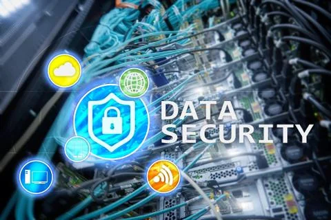 Data security, cyber crime prevention, Digital information protection. Lock i Stock-Illustration