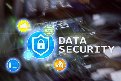 Data security, cyber crime prevention, Digital information protection. Lock i Stock Illustration