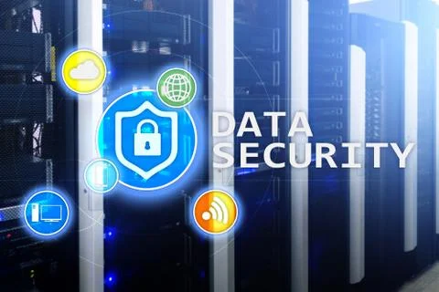 Data security, cyber crime prevention, Digital information protection. Lock i Stock Illustration