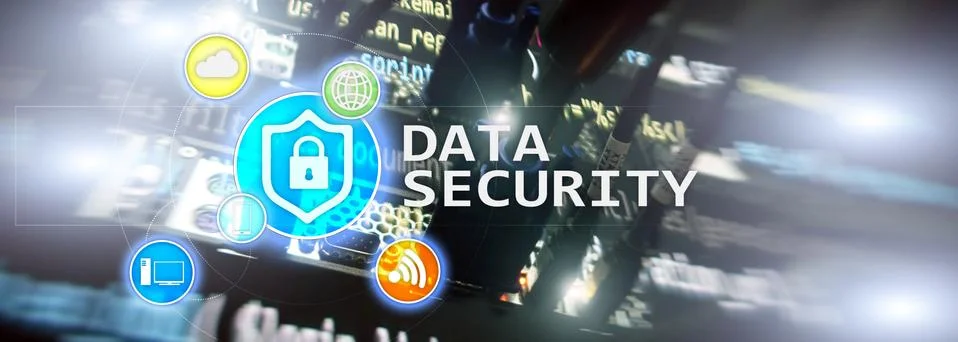 Data security, cyber crime prevention, Digital information protection. Lock Stock Illustration