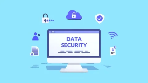 Data Security, Cyber Security, Data Protection Concepts Animation. 動画素材 293707684