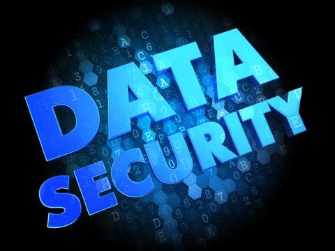 Data Security on Dark Digital Background. Stock Illustration
