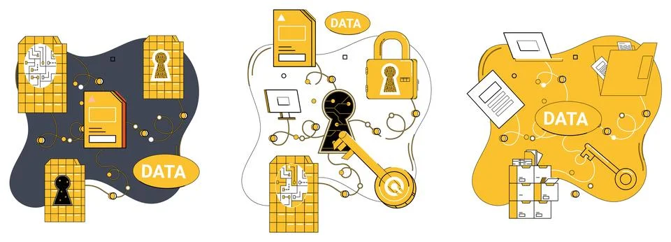 Data security. Data protection is insurance policy against uncertainties Stock Illustration