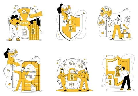 Data security. Data security is like insurance for your information, ensuring Illustrazione stock