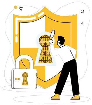 Data security. Data security is silent protector sensitive business informati Stock Illustration
