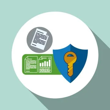 Data Security design. Protect icon. Data center illustration , vector Stock Illustration