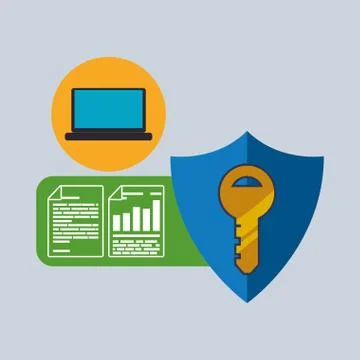 Data Security design. Protect icon. Data center illustration , vector Illustrazione stock
