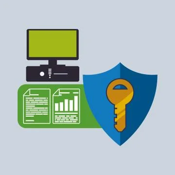 Data Security design. Protect icon. Data center illustration , vector Stock Illustration