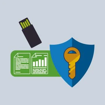 Data Security design. Protect icon. Data center illustration , vector Stock Illustration