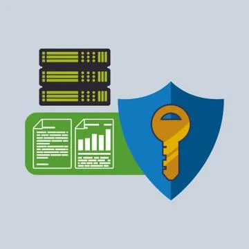 Data Security design. Protect icon. Data center illustration , vector Illustrazione stock