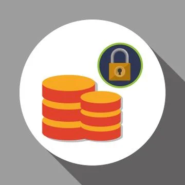 Data Security design. Protect icon. Data center illustration , vector Stock Illustration