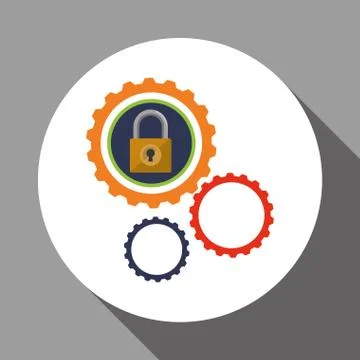Data Security design. Protect icon. Data center illustration , vector Illustrazione stock