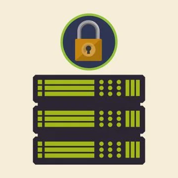 Data Security design. Protect icon. Data center illustration , vector Stock Illustration