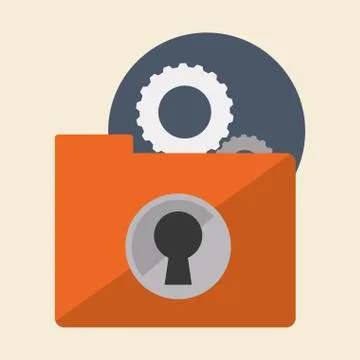 Data Security design. Protect icon. Data center illustration , vector Illustrazione stock