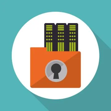 Data Security design. Protect icon. Data center illustration , vector Stock Illustration