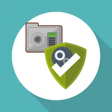 Data Security design. Protect icon. Data center illustration , vector Illustrazione stock