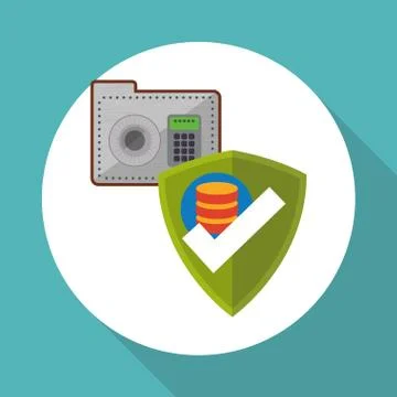 Data Security design. Protect icon. Data center illustration , vector Illustrazione stock