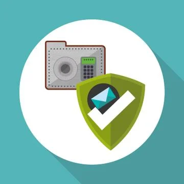 Data Security design. Protect icon. Data center illustration , vector Illustrazione stock