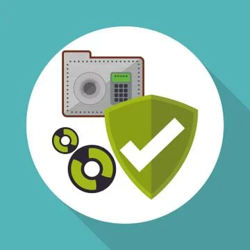 Data Security design. Protect icon. Data center illustration , vector Stock Illustration