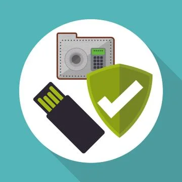Data Security design. Protect icon. Data center illustration , vector Stock Illustration