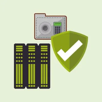 Data Security design. Protect icon. Data center illustration , vector Stock Illustration